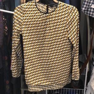 Zara business causal long sleeved blouse